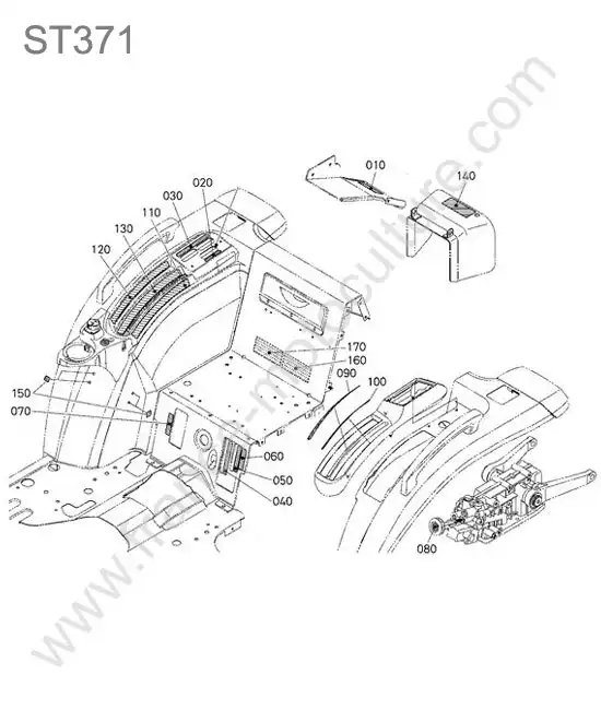 Etiquettes arriere KUBOTA ST371