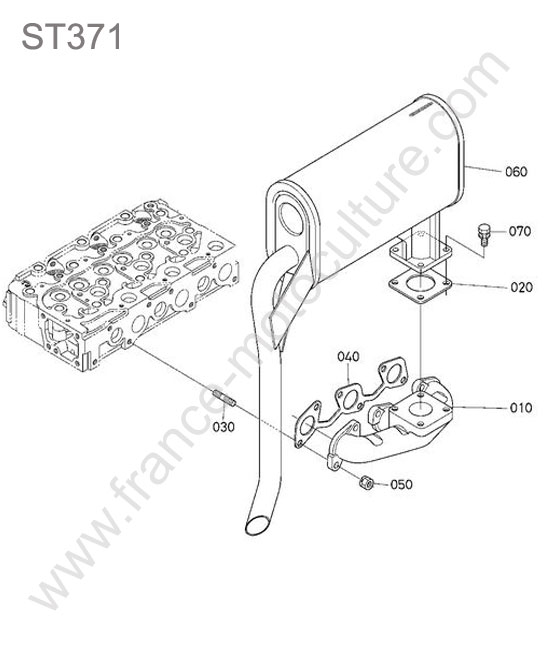 Echappement KUBOTA ST371