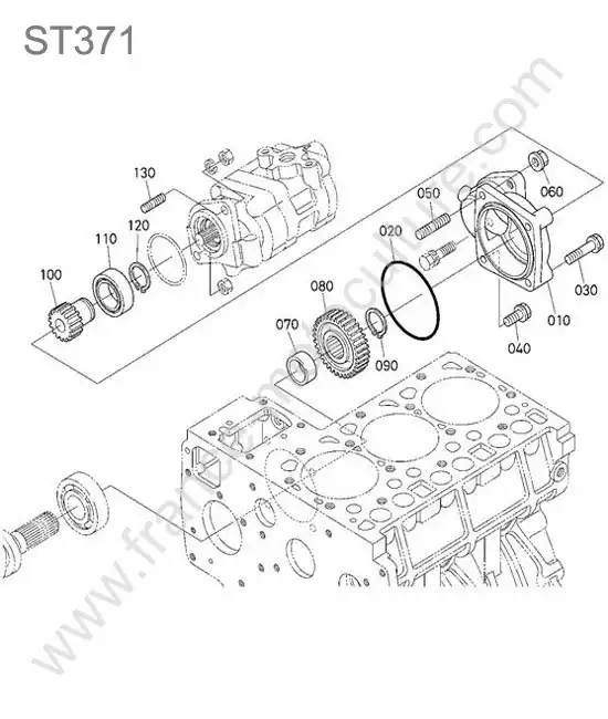 Support pompe hydraulique KUBOTA ST371