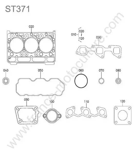 Pochette joints superieurs KUBOTA ST371