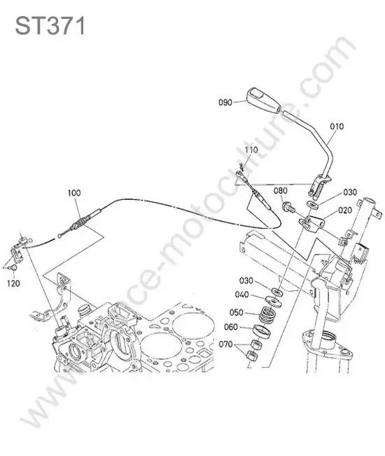 Levier accelerateur KUBOTA ST371