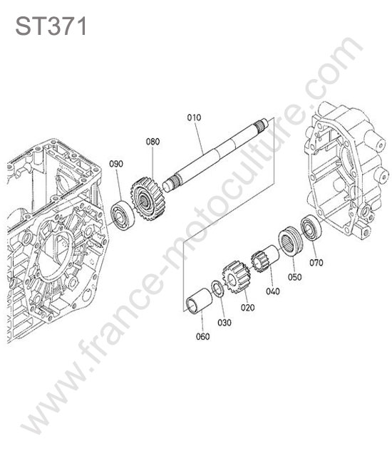 Arbre prise force ventrale KUBOTA ST371