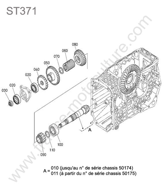 Attaque differentiel arriere KUBOTA ST371