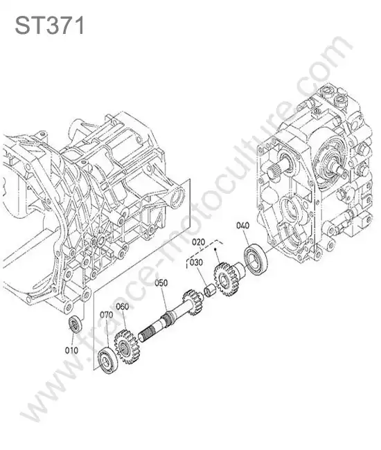 Arbre sortie pont avant KUBOTA ST371