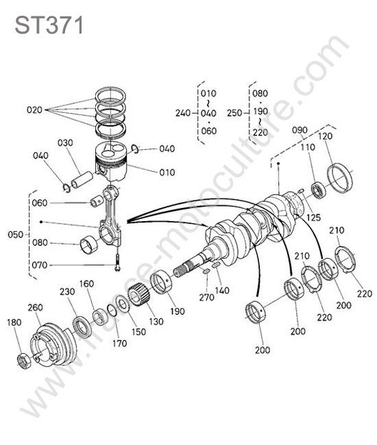 Pistons / vilebrequin KUBOTA ST371
