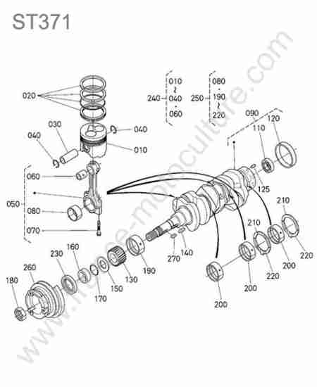KUBOTA - ST371 : Pistons / vilebrequin