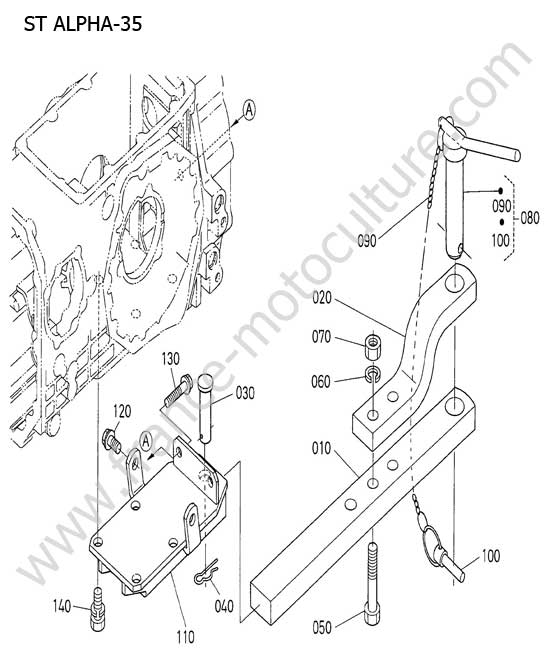 Chape d attelage KUBOTA STA35