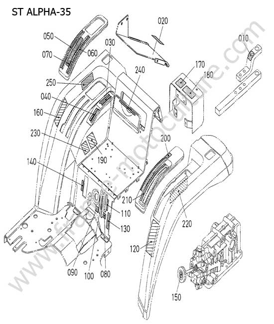Etiquettes arriere tracteur KUBOTA STA35