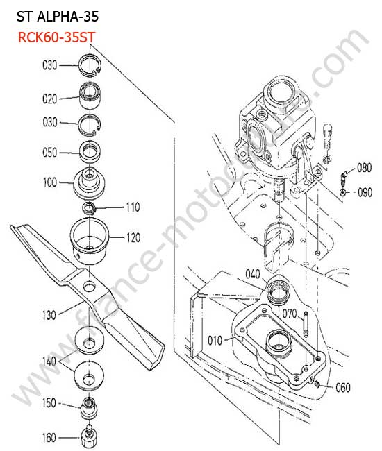 Lame centrale coupe RCK60 KUBOTA STA35