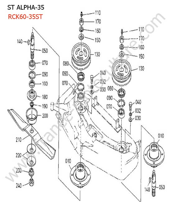 Palier lame coupe RCK60 KUBOTA STA35