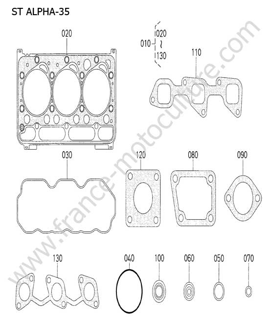 Pochette joint moteur sup KUBOTA STA35