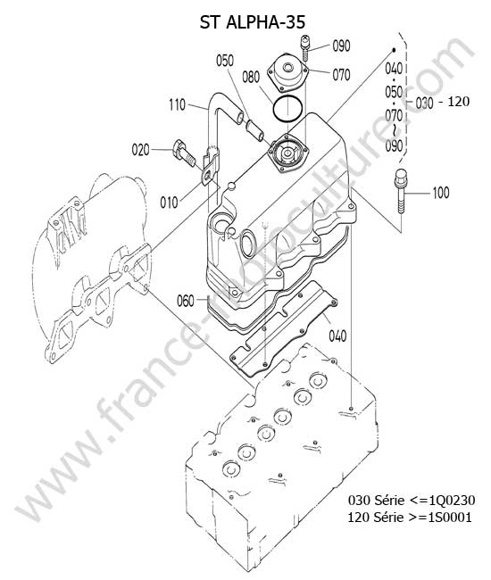 Cache culbuteur KUBOTA STA35