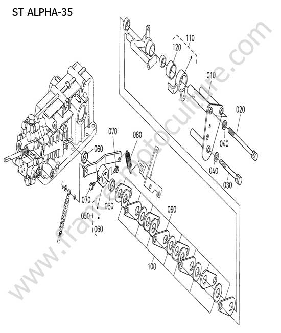 Levier avancement 2 KUBOTA STA35