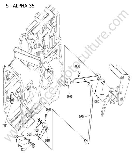 Levier pont avant KUBOTA STA35