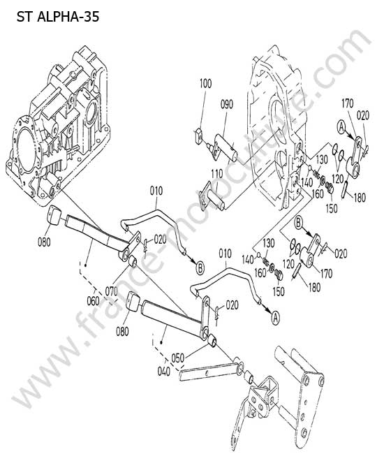 Levier PDF ventrale KUBOTA STA35
