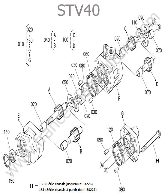 Pompe hydraulique (details) : KUBOTA - STV40