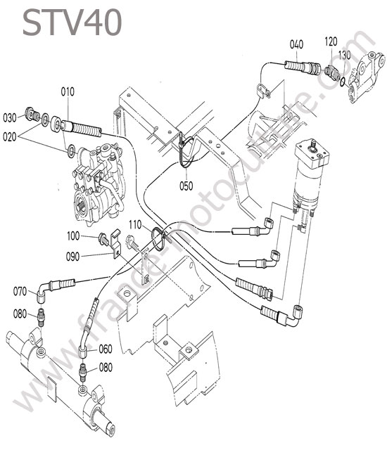 Circuit hydraulique servo direction KUBOTA STV40