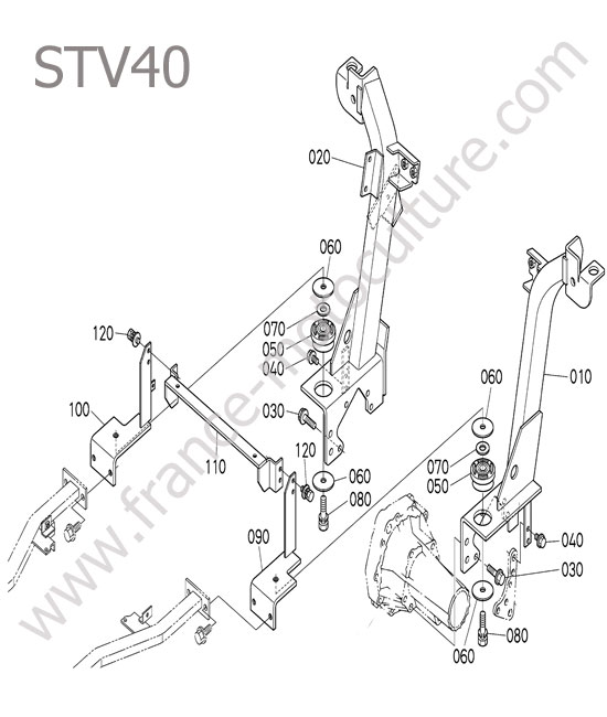 Cadre anti renversement inferieur KUBOTA STV40