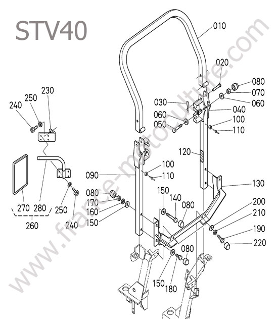 Cadre anti renversement superieur KUBOTA STV40