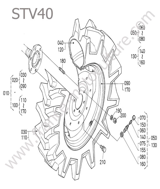 Roue arriere 9.5-12 KUBOTA STV40