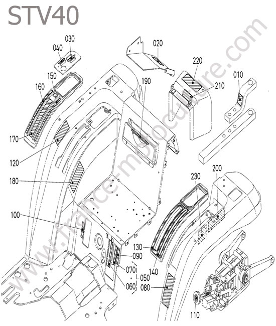 Etiquette arriere KUBOTA STV40