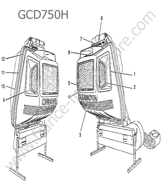 Coque - GCD750H KUBOTA STV40