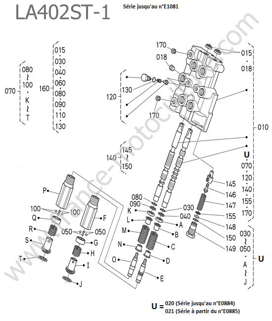 Distributeur (details) 1 - LA402ST KUBOTA STV40