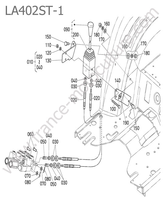 Levier de commande - LA402ST KUBOTA STV40