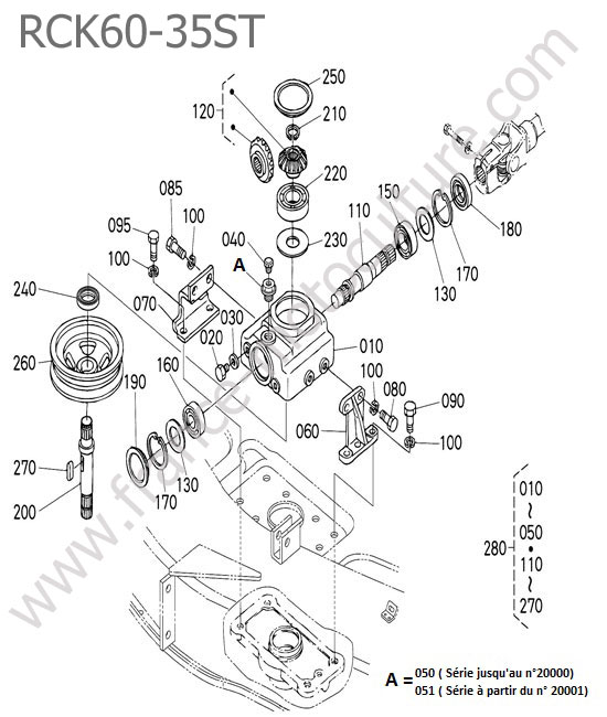 Renvoi angle - RCK60-35ST KUBOTA STV40