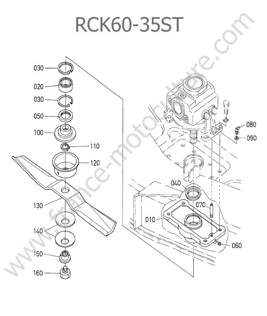 Support poulie - RCK60-35ST KUBOTA STV40