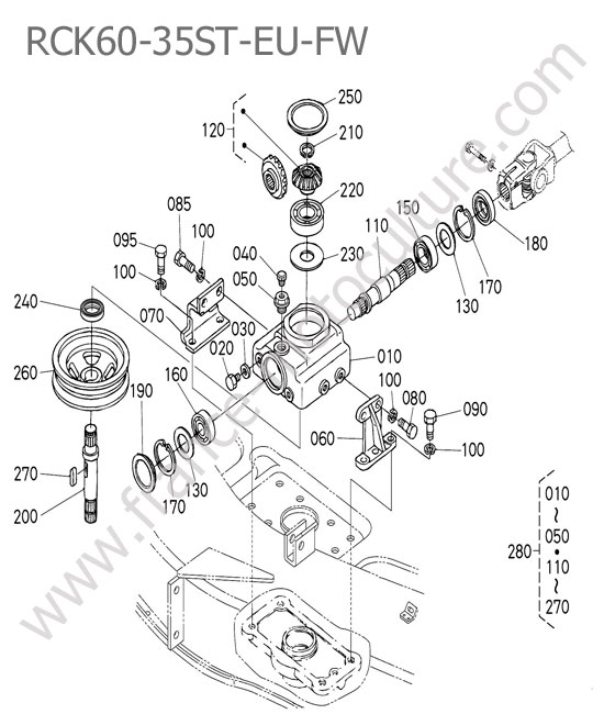 Renvoi angle - RCK60-35ST-EU-FW KUBOTA STV40