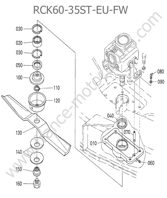 Support poulie - RCK60-35ST-EU-FW KUBOTA STV40