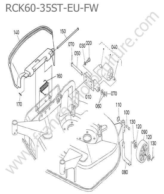 Couvercle echappement - RCK60-35ST-EU-FW KUBOTA STV40