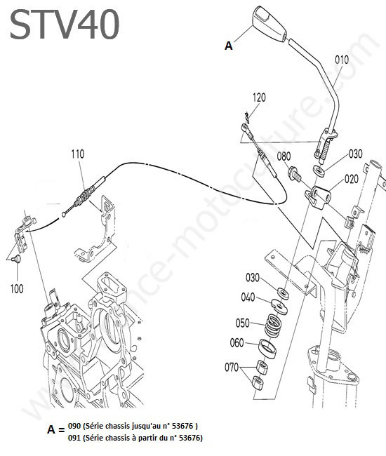 Levier accelerateur  KUBOTA STV40