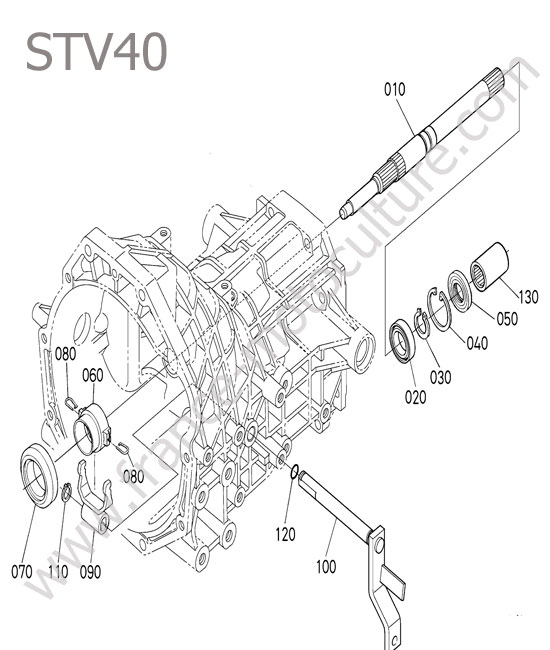 Levier embrayage : KUBOTA - STV40