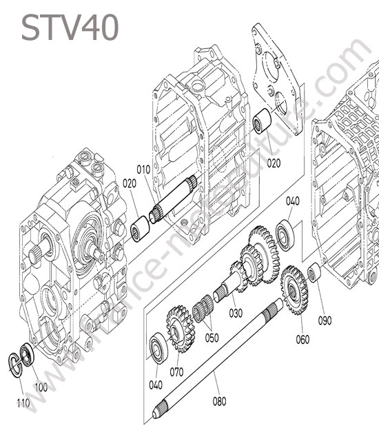 Arbre changement gamme KUBOTA STV40