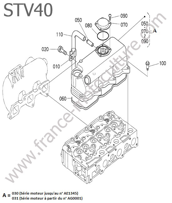 Couvre culasse KUBOTA STV40