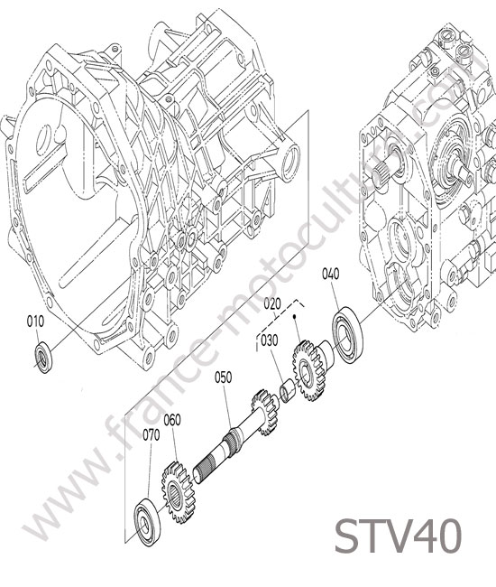 Arbre commande demi tour rapide KUBOTA STV40