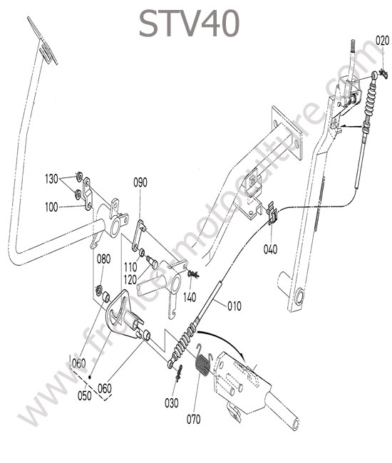Cable commande avance KUBOTA STV40