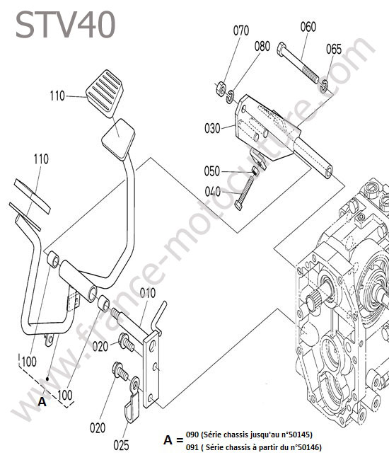 Pedale vitesse KUBOTA STV40