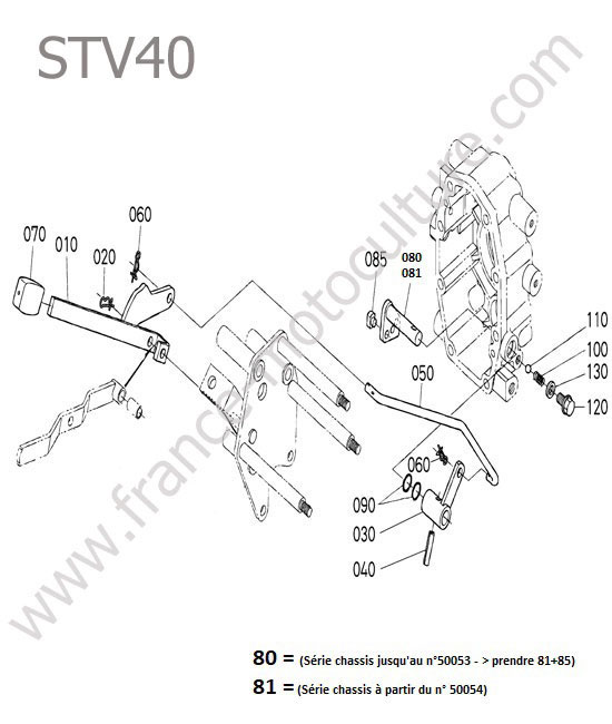 Levier prise force ventrale : KUBOTA - STV40
