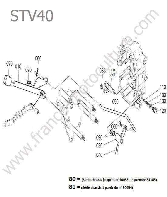 Levier prise force ventrale KUBOTA STV40