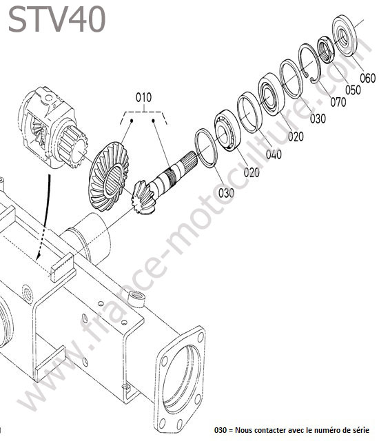 Engrenage conique differentiel avant KUBOTA STV40