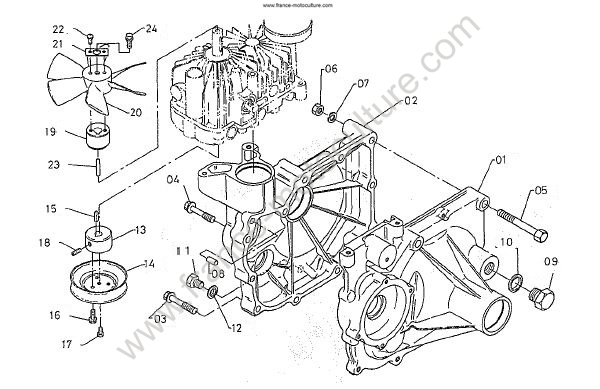 Ventilateur transmission KUBOTA T1400