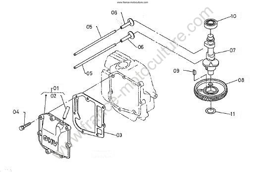 Arbre a cames KUBOTA T1400