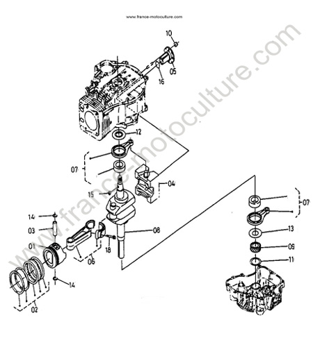 Piston - vilebrequin KUBOTA T1560