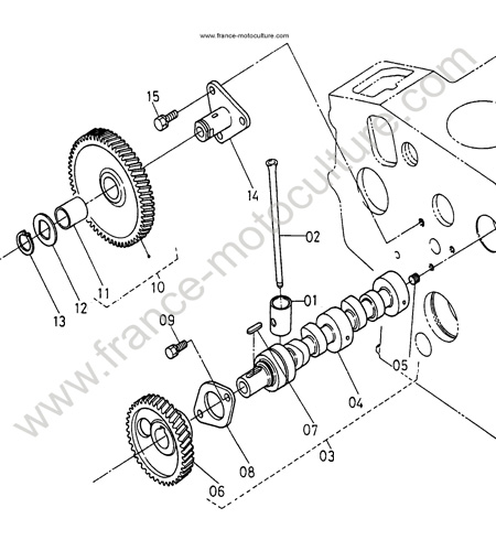 Arbre cames KUBOTA T1600