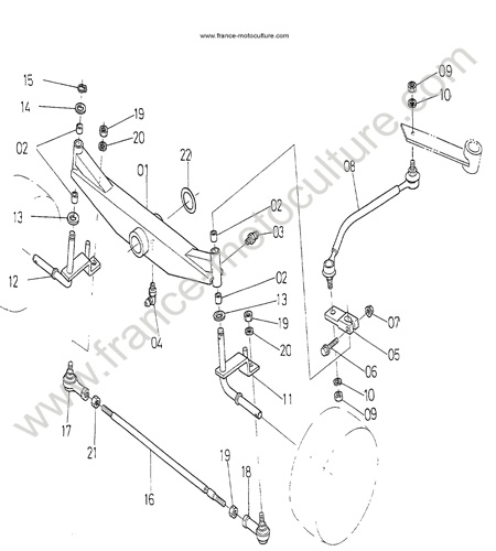 Essieu avant KUBOTA T1600