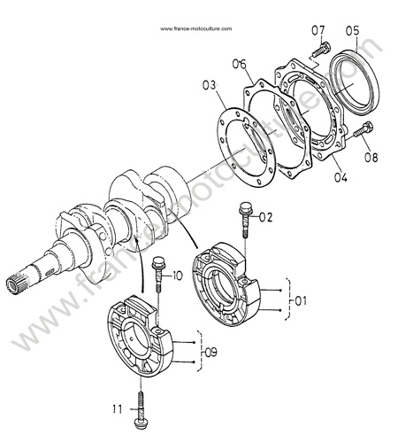Paliers vilebrequin KUBOTA T1600