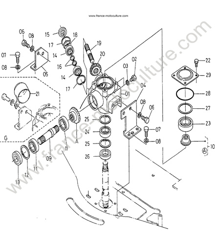 Renvoi angle KUBOTA T1600